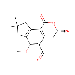 COc1c(C=O)c2c(c3c1CC(C)(C)C3)C(=O)O[C@H](O)C2 ZINC000040917631