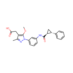 COc1c(CC(=O)O)c(C)nn1-c1cccc(NC(=O)[C@H]2C[C@@H]2c2ccccc2)c1 ZINC000096270538