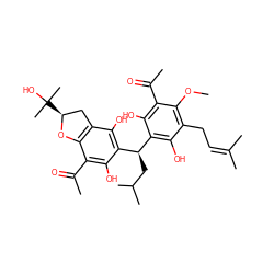 COc1c(CC=C(C)C)c(O)c([C@@H](CC(C)C)c2c(O)c3c(c(C(C)=O)c2O)O[C@@H](C(C)(C)O)C3)c(O)c1C(C)=O ZINC000001660720