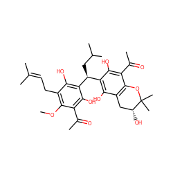 COc1c(CC=C(C)C)c(O)c([C@@H](CC(C)C)c2c(O)c3c(c(C(C)=O)c2O)OC(C)(C)[C@H](O)C3)c(O)c1C(C)=O ZINC000202186417