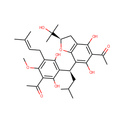 COc1c(CC=C(C)C)c(O)c([C@H](CC(C)C)c2c(O)c(C(C)=O)c(O)c3c2O[C@@H](C(C)(C)O)C3)c(O)c1C(C)=O ZINC000001660716