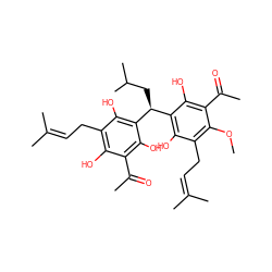 COc1c(CC=C(C)C)c(O)c([C@H](CC(C)C)c2c(O)c(CC=C(C)C)c(O)c(C(C)=O)c2O)c(O)c1C(C)=O ZINC000003914600