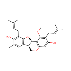 COc1c(CC=C(C)C)c(O)cc2c1[C@@H]1Oc3c(cc(C)c(O)c3CC=C(C)C)[C@@H]1CO2 ZINC000072127539