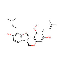 COc1c(CC=C(C)C)c(O)cc2c1[C@@H]1Oc3c(ccc(O)c3CC=C(C)C)[C@@H]1CO2 ZINC000029042092