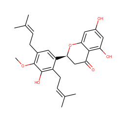 COc1c(CC=C(C)C)cc([C@@H]2CC(=O)c3c(O)cc(O)cc3O2)c(CC=C(C)C)c1O ZINC000013132755