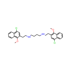 COc1c(CCNCCCCNCCc2cc(Cl)c3ccccc3c2OC)cc(Cl)c2ccccc12 ZINC000045167430