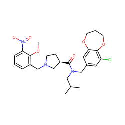 COc1c(CN2CC[C@@H](C(=O)N(Cc3cc(Cl)c4c(c3)OCCCO4)CC(C)C)C2)cccc1[N+](=O)[O-] ZINC000114099643