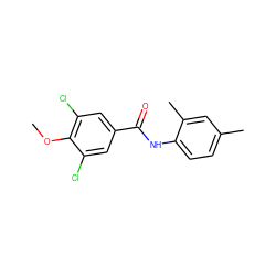 COc1c(Cl)cc(C(=O)Nc2ccc(C)cc2C)cc1Cl ZINC000000452744