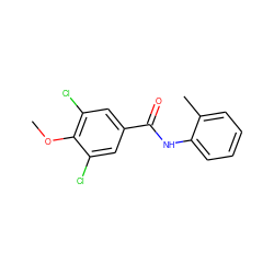 COc1c(Cl)cc(C(=O)Nc2ccccc2C)cc1Cl ZINC000000452337