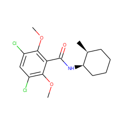 COc1c(Cl)cc(Cl)c(OC)c1C(=O)N[C@@H]1CCCC[C@@H]1C ZINC000114426722