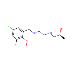 COc1c(Cl)cc(Cl)cc1CNCCNC[C@H](C)O ZINC000019370675