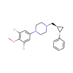 COc1c(Cl)cc(N2CCN(C[C@H]3C[C@@H]3c3ccccc3)CC2)cc1Cl ZINC000013814465