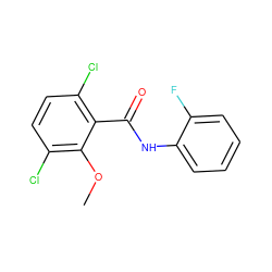 COc1c(Cl)ccc(Cl)c1C(=O)Nc1ccccc1F ZINC000000094920