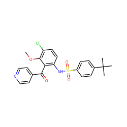 COc1c(Cl)ccc(NS(=O)(=O)c2ccc(C(C)(C)C)cc2)c1C(=O)c1ccncc1 ZINC000147004294