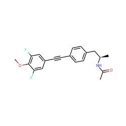 COc1c(F)cc(C#Cc2ccc(C[C@@H](C)NC(C)=O)cc2)cc1F ZINC000113410710