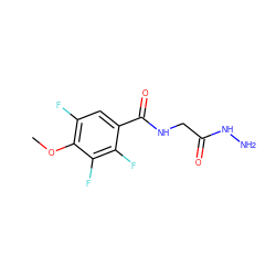 COc1c(F)cc(C(=O)NCC(=O)NN)c(F)c1F ZINC000035259126