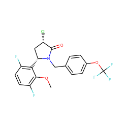 COc1c(F)ccc(F)c1[C@@H]1C[C@H](Cl)C(=O)N1Cc1ccc(OC(F)(F)F)cc1 ZINC000166325884