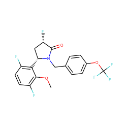 COc1c(F)ccc(F)c1[C@@H]1C[C@H](F)C(=O)N1Cc1ccc(OC(F)(F)F)cc1 ZINC000167021748