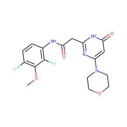 COc1c(F)ccc(NC(=O)Cc2nc(N3CCOCC3)cc(=O)[nH]2)c1F ZINC000115069820