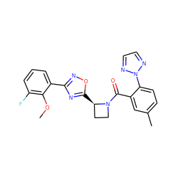 COc1c(F)cccc1-c1noc([C@@H]2CCN2C(=O)c2cc(C)ccc2-n2nccn2)n1 ZINC000218067356