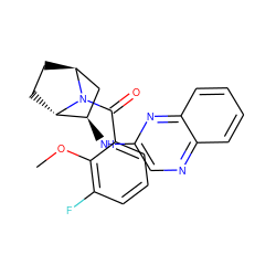 COc1c(F)cccc1C(=O)N1[C@H]2CC[C@H]1[C@H](Nc1cnc3ccccc3n1)C2 ZINC000226053515