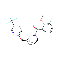 COc1c(F)cccc1C(=O)N1C[C@H]2C[C@@H](Oc3ccc(C(F)(F)F)cn3)[C@H]1C2 ZINC000218548989