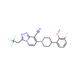 COc1c(F)cccc1C1CCN(c2ccn3c(CC(F)(F)F)nnc3c2C#N)CC1 ZINC000095560282