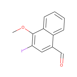 COc1c(I)cc(C=O)c2ccccc12 ZINC000169338268