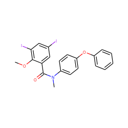 COc1c(I)cc(I)cc1C(=O)N(C)c1ccc(Oc2ccccc2)cc1 ZINC000169328427