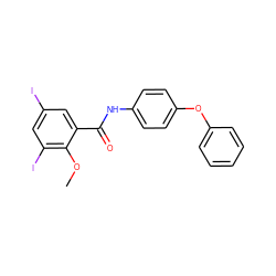 COc1c(I)cc(I)cc1C(=O)Nc1ccc(Oc2ccccc2)cc1 ZINC000169326814