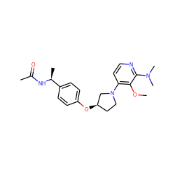 COc1c(N2CC[C@@H](Oc3ccc([C@H](C)NC(C)=O)cc3)C2)ccnc1N(C)C ZINC000169709373