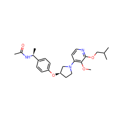 COc1c(N2CC[C@@H](Oc3ccc([C@H](C)NC(C)=O)cc3)C2)ccnc1OCC(C)C ZINC000169709356