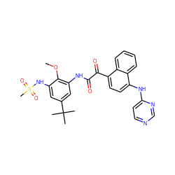 COc1c(NC(=O)C(=O)c2ccc(Nc3ccncn3)c3ccccc23)cc(C(C)(C)C)cc1NS(C)(=O)=O ZINC000058534027