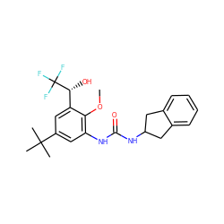 COc1c(NC(=O)NC2Cc3ccccc3C2)cc(C(C)(C)C)cc1[C@@H](O)C(F)(F)F ZINC000142890690