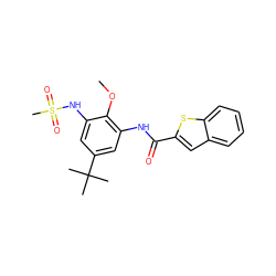 COc1c(NC(=O)c2cc3ccccc3s2)cc(C(C)(C)C)cc1NS(C)(=O)=O ZINC000028710592