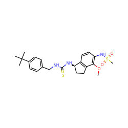 COc1c(NS(C)(=O)=O)ccc2c1CC[C@H]2NC(=S)NCc1ccc(C(C)(C)C)cc1 ZINC000040915192