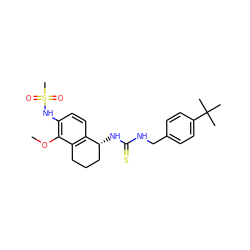 COc1c(NS(C)(=O)=O)ccc2c1CCC[C@H]2NC(=S)NCc1ccc(C(C)(C)C)cc1 ZINC000040914819