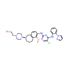 COc1c(Nc2ncc(Cl)c(Nc3ccccc3-n3cccn3)n2)ccc2c1CCC[C@@H](N1CCN(CCO)CC1)C2 ZINC001772580900