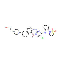 COc1c(Nc2ncc(Cl)c(Nc3ccccc3N3CCCS3(=O)=O)n2)ccc2c1CCC[C@@H](N1CCN(CCO)CC1)C2 ZINC001772582905