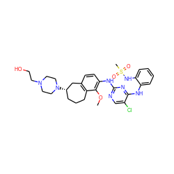 COc1c(Nc2ncc(Cl)c(Nc3ccccc3NS(C)(=O)=O)n2)ccc2c1CCC[C@H](N1CCN(CCO)CC1)C2 ZINC001772584155