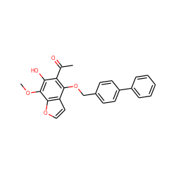 COc1c(O)c(C(C)=O)c(OCc2ccc(-c3ccccc3)cc2)c2ccoc12 ZINC000013682313