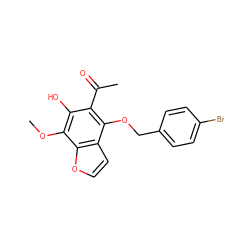 COc1c(O)c(C(C)=O)c(OCc2ccc(Br)cc2)c2ccoc12 ZINC000013682303