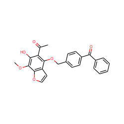 COc1c(O)c(C(C)=O)c(OCc2ccc(C(=O)c3ccccc3)cc2)c2ccoc12 ZINC000013682319