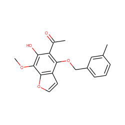 COc1c(O)c(C(C)=O)c(OCc2cccc(C)c2)c2ccoc12 ZINC000013682284