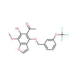 COc1c(O)c(C(C)=O)c(OCc2cccc(OC(F)(F)F)c2)c2ccoc12 ZINC000013682292