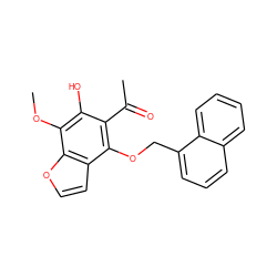 COc1c(O)c(C(C)=O)c(OCc2cccc3ccccc23)c2ccoc12 ZINC000013682262