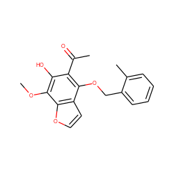 COc1c(O)c(C(C)=O)c(OCc2ccccc2C)c2ccoc12 ZINC000013682273