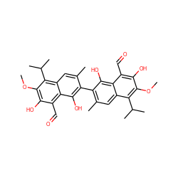 COc1c(O)c(C=O)c2c(O)c(-c3c(C)cc4c(C(C)C)c(OC)c(O)c(C=O)c4c3O)c(C)cc2c1C(C)C ZINC000001634910