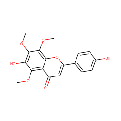 COc1c(O)c(OC)c2c(=O)cc(-c3ccc(O)cc3)oc2c1OC ZINC000039250959