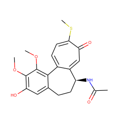 COc1c(O)cc2c(c1OC)-c1ccc(SC)c(=O)cc1[C@@H](NC(C)=O)CC2 ZINC000001584949